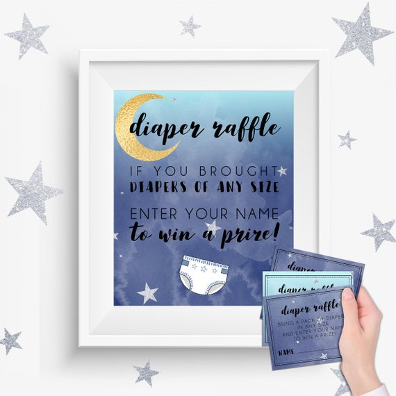 Moon Moon and Stars Baby shower decor Printable party supplies ...