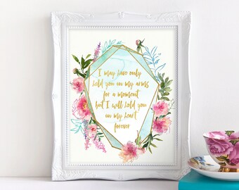 Pregnancy Loss, Infant Loss Watercolor Printable Gift- I Held You in My Arms for a Momment