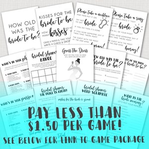 Don't Say Bride Necklace Game Printable Bridal Shower Games Instant ...