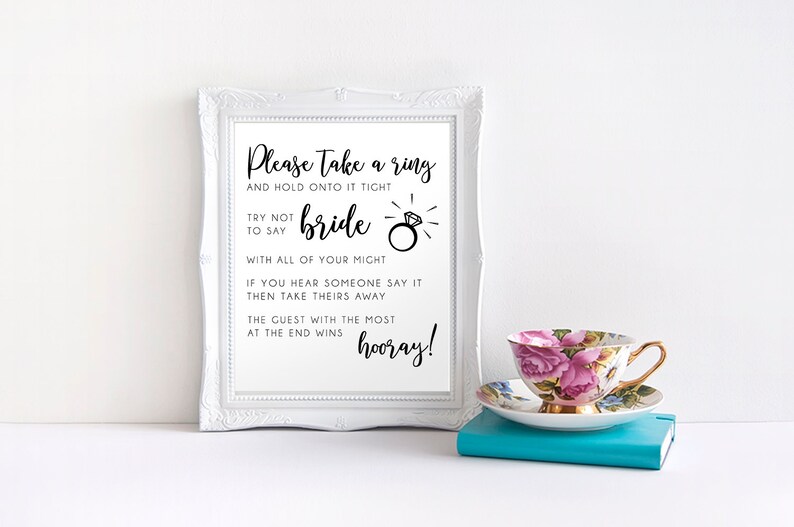 Don't Say Bride Ring Game Printable Bridal Shower Games | Etsy