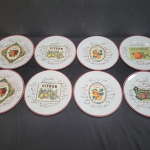 Williams-Sonoma Harvest Garden Salad Plates - Fruit Dessert Plates, Set of 8