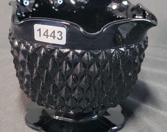 Vintage Tiara Diamond Point Kerzenhalter, schwarz | Indiana Glass