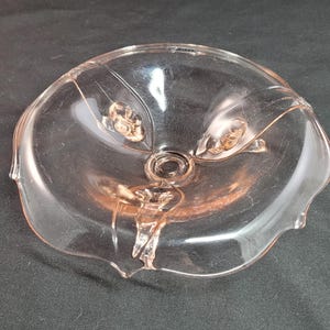 Vintage 1930s Lancaster Petal Pink Depression Glass Rolled Edge Footed Bowl – 7&quot; Candy Dish
