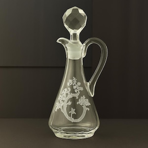 Vintage Fostoria Rosilyn Cut Glass Cruet with Faceted Stopper – Elegant Crystal Serveware