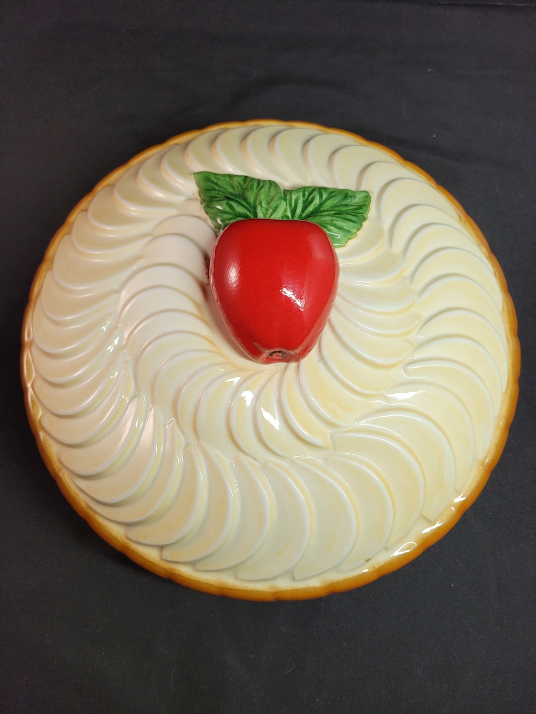 Vintage Ceramic Apple Pie Dish With Lid Made in Portugal Etsy