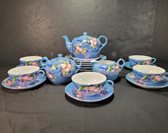Vintage Japanese Lusterware Floral Tea Set and More- 20 Pieces