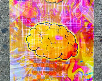 Gold Mind Glitch ERROR_missingnumberglitch[live]-/generated010126 18"x24" GLOSSY PRINT