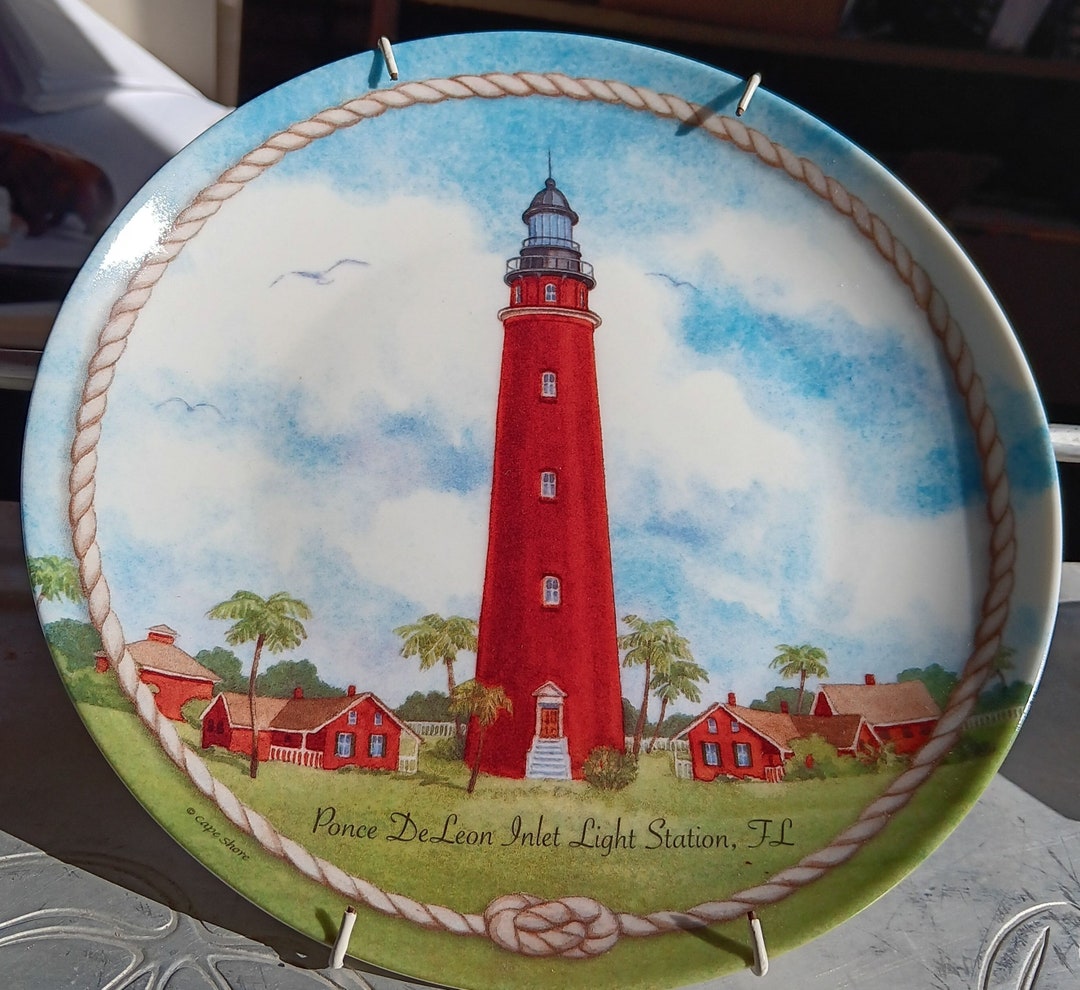 Ponce De Leon Inlet Lighthouse Plate: Florida Porcelain Decor (2004 ...
