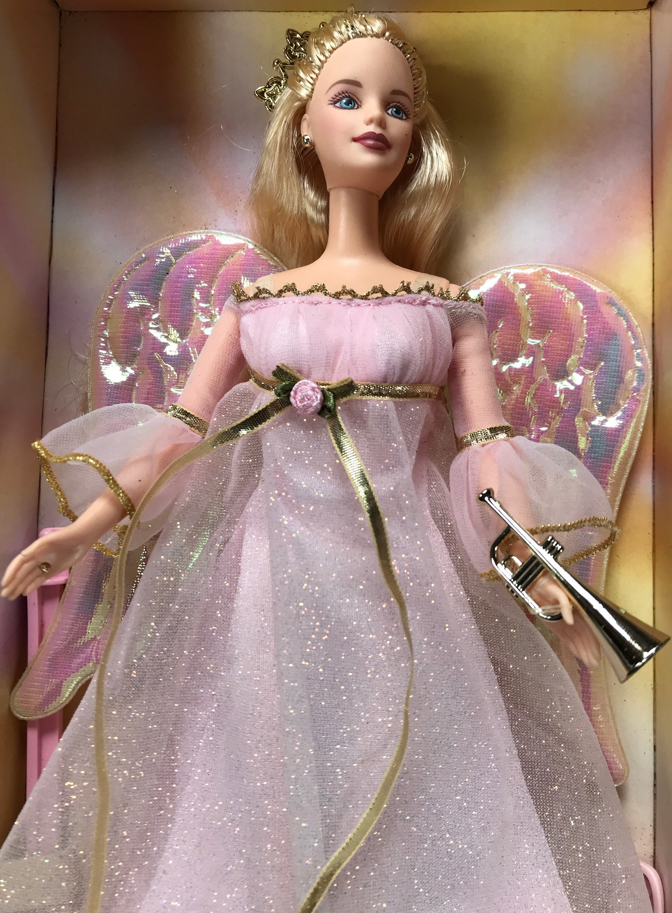 BARBIE- Angelic Harmony. 2001. Pink Gossamer Gold Gown