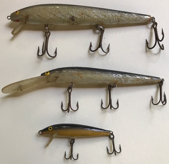 RAPALA: the Original Finnish Minnow. Finland. 3 Lures, Saltwater and Fresh  in 3 Sizes. 1970s. Bobs Bait Shop, LI. Free Shipping. -  Denmark