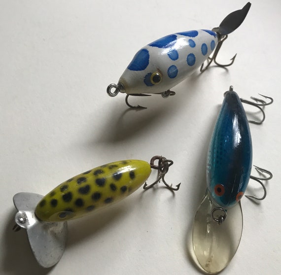 Fishing Lures, Brightly Painted, 3 Sizes, Unique, Colorful Fishing