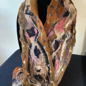 Multi Colored Hand Felted Scarf/Wrap