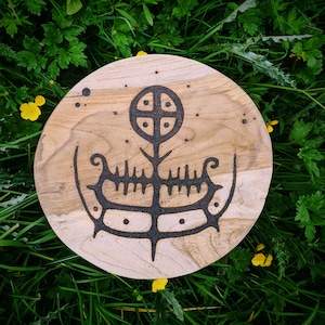 Norse Viking Wooden Petroglyph Pyrography Stool - Etsy