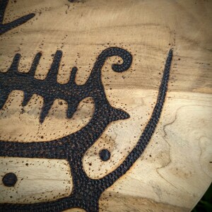 Norse Viking Wooden Petroglyph Pyrography Stool - Etsy
