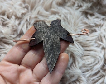 Handcrafted Ivy Leaf Brooch/Hair Pin with Magical Essence