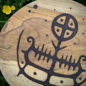 Norse Viking Wooden Petroglyph Pyrography Stool - Etsy