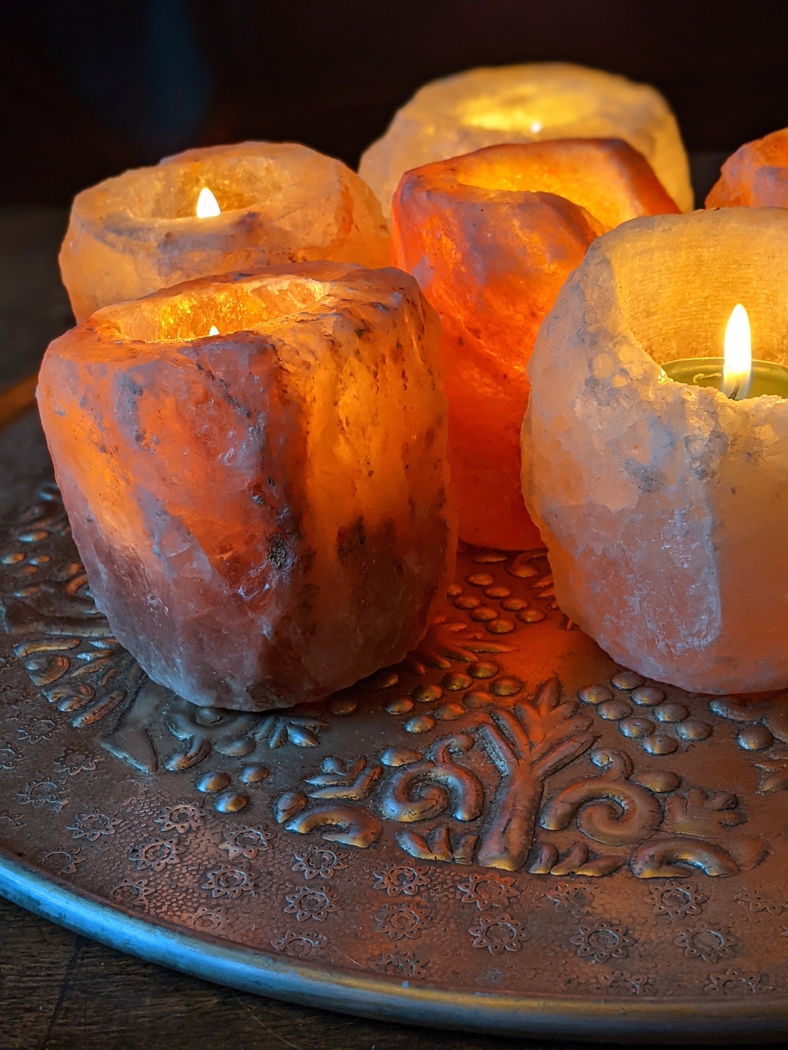 Himalayan salt candle or tea light holder gift for her Etsy