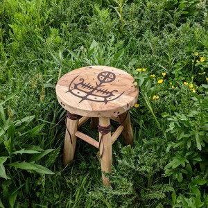 Norse Viking Wooden Petroglyph Pyrography Stool - Etsy