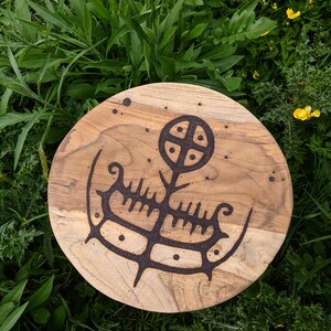 Norse Viking Wooden Petroglyph Pyrography Stool - Etsy