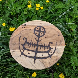 Norse Viking Wooden Petroglyph Pyrography Stool - Etsy