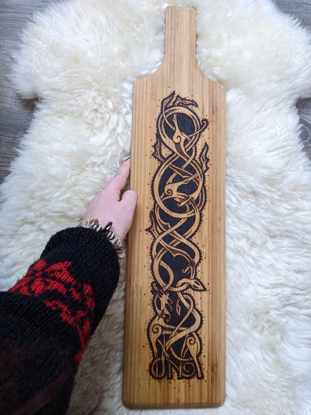 Urnes Stave Church Inspired Tapas Board With Pyrography Art Unique ...