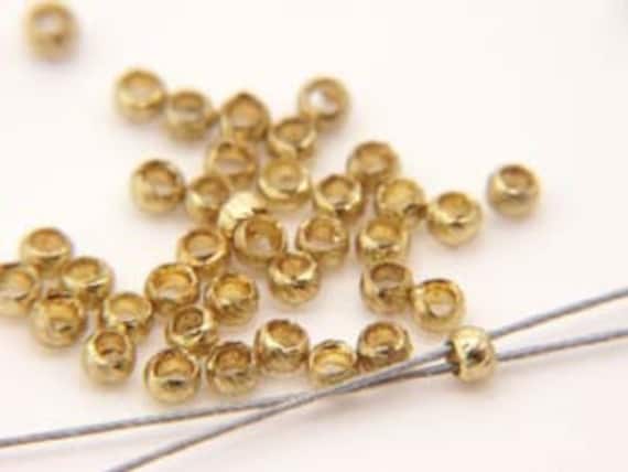 100 Silver Plated Brass 2mm Smooth Crimp Beads with 1.3mm ID