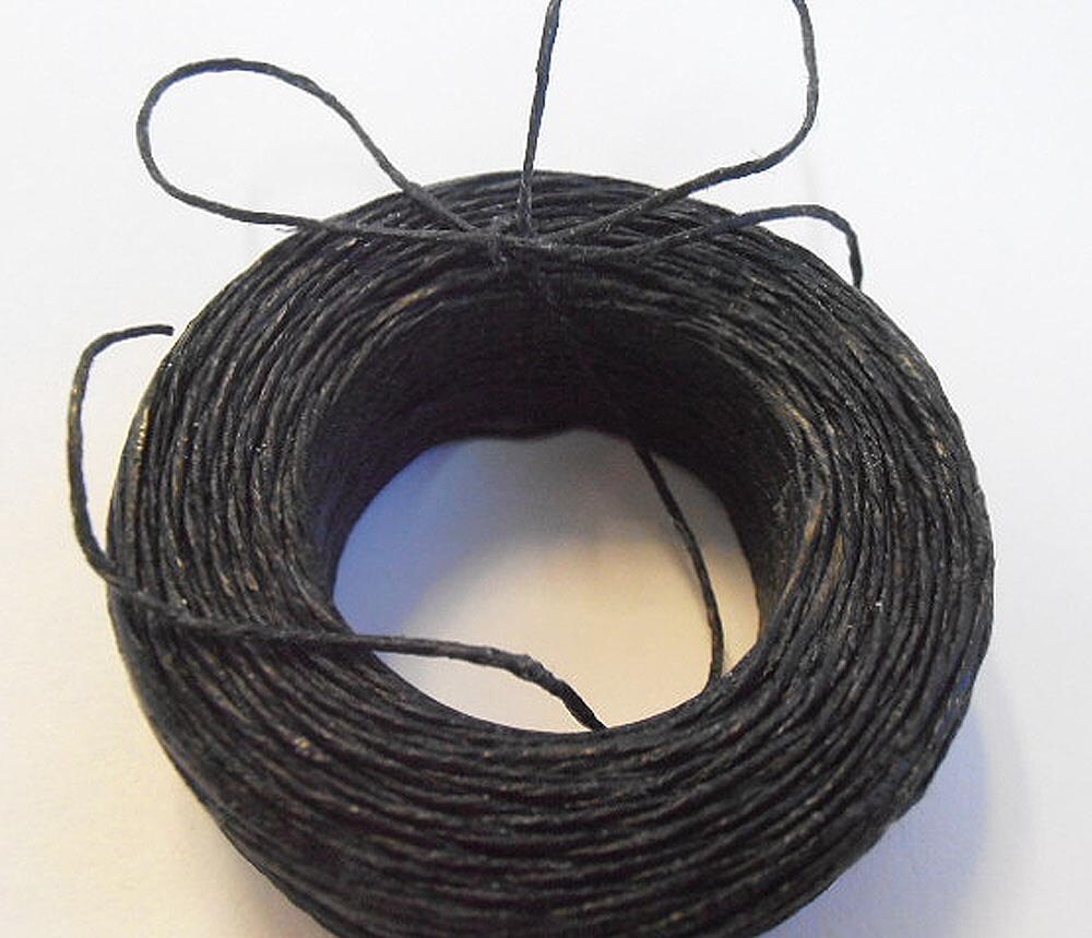 45 yd 3 Ply WAXED Linen BLACK Bead Cord Thread .4mm dia Etsy