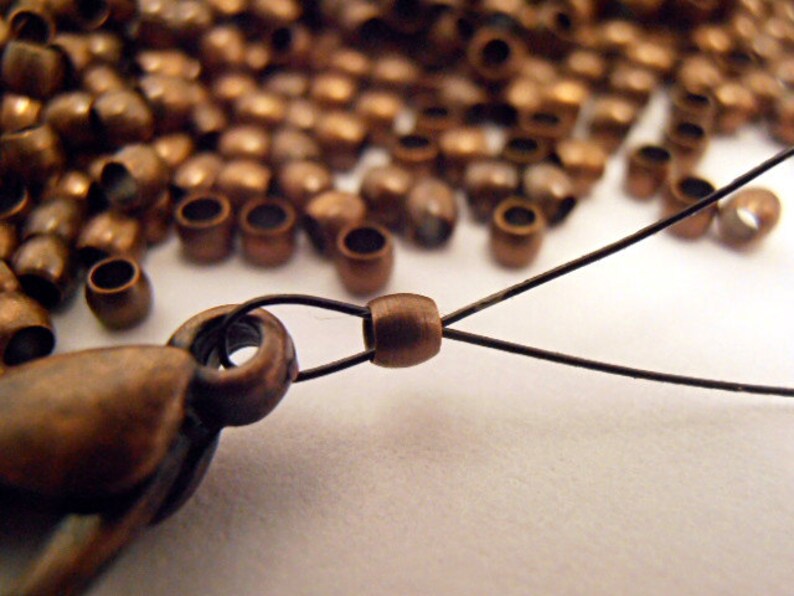 od 2.5mm Crimp Bead id 1.5mm 1000 pc #3 Round Crimp Beads ANTIQUE COPPER