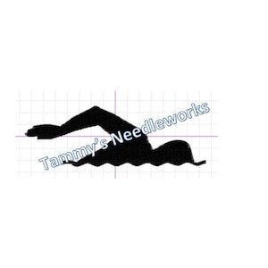 Digital Embroidery file Silhouette of a swimmer doing freestyle