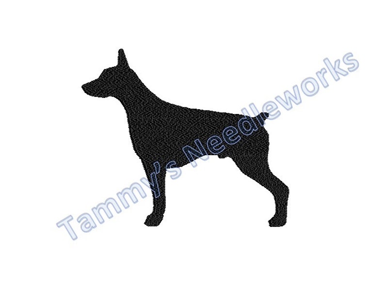 Digital Embroidery file Silhouette of a Doberman Dog image 1
