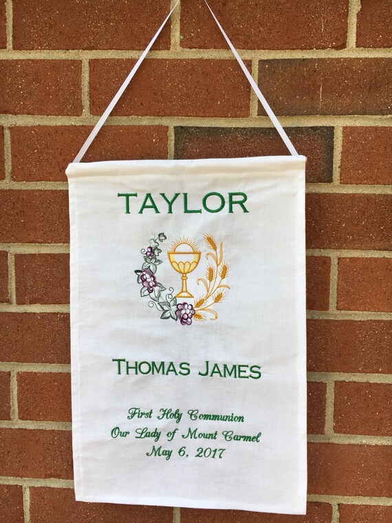 Quick Ship First Holy Communion Banner Ships In 3 5 Days Etsy