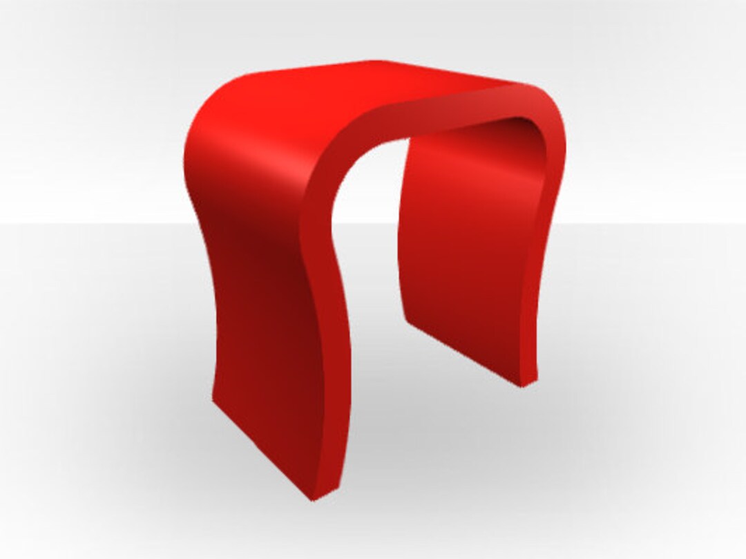 Red Gloss Bedside Table Curved Etsy