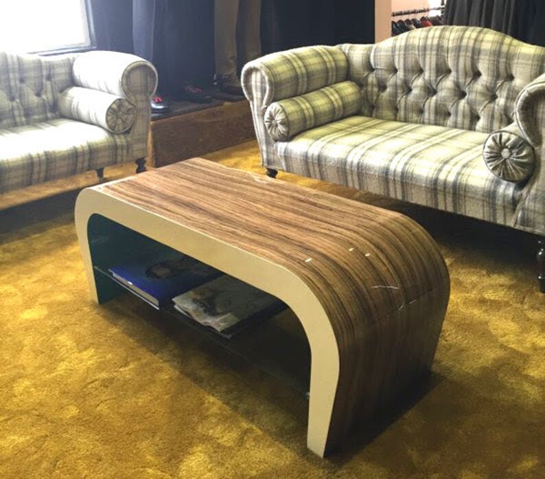 Wedge Zebrano Gloss Coffee Table