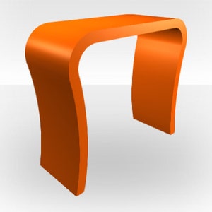 Orange Gloss Console Table - Curved