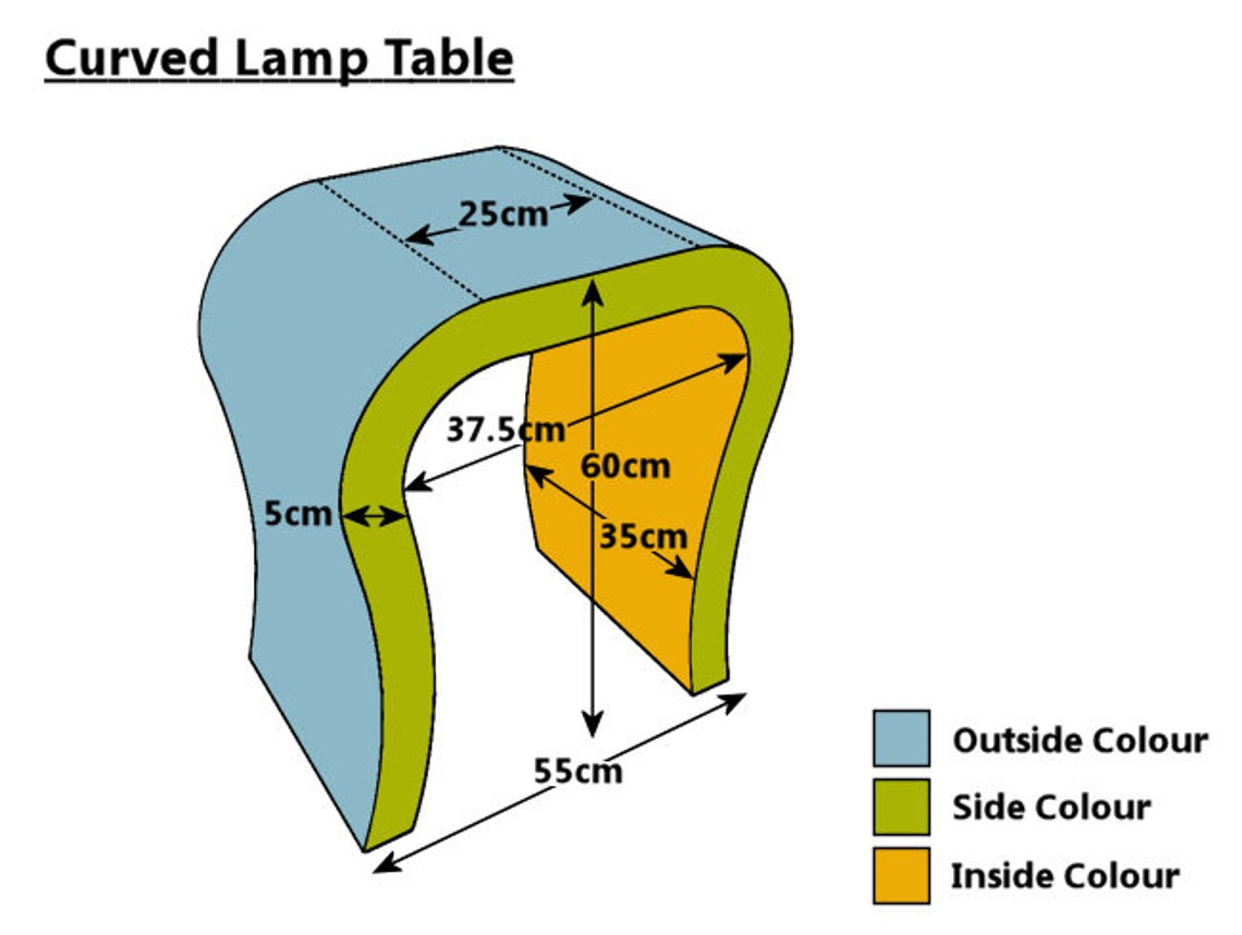 Light Grey Gloss Bedside Table Curved Etsy