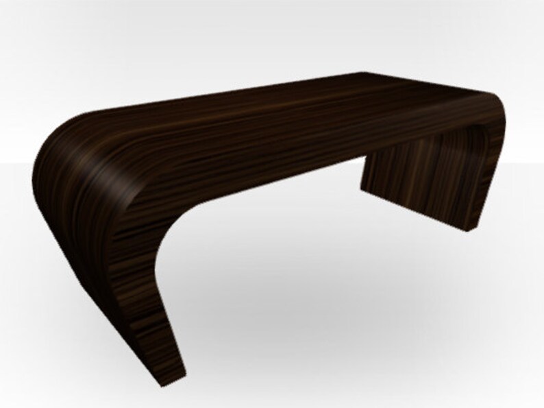 Wedge Zebrano Gloss Coffee Table
