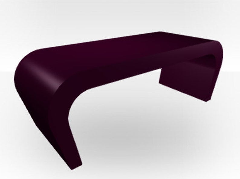Purple Gloss Coffee Table Wedge image 1