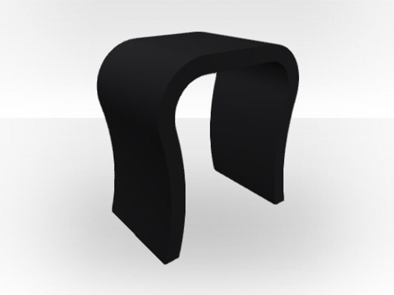 Curved Black Matt Bedside Table