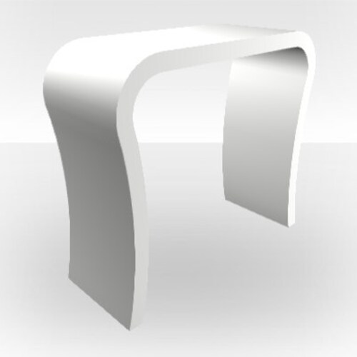 White Gloss Console Table Curved Etsy