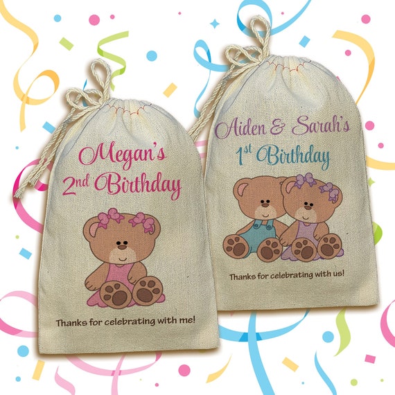Teddy Bear Personalized Birthday Party Favor Bag - Teddy Bear Baby Shower Party Favor - Baby Bear Party Favor Bag Il_570xn