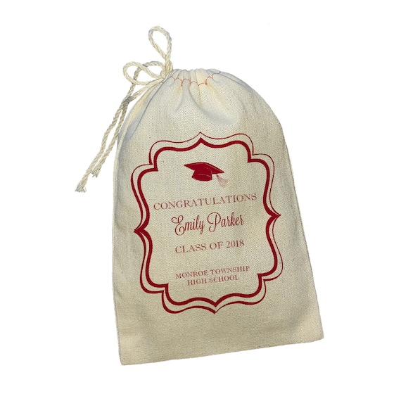 Personalized Graduation Party Favor Bag - Graduation Cotton Muslin Favor Bag - Graduate Party Favors - Graduation Party Bags Il_570xn
