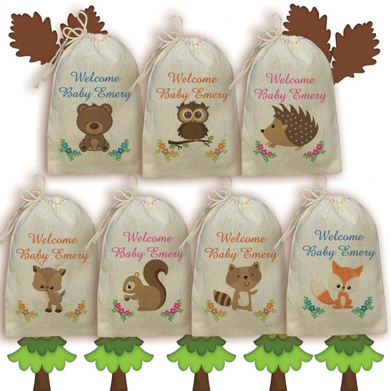 Woodland Animals Baby Shower Favor Bag Woodland Creatures Birthday
