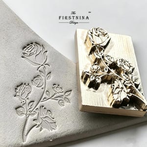 Rose bouquet Brass Leather Stamp tools and Hardened Steel Punch, Leather Embossing Mold for Leatherworking / DIY Crafting Tool