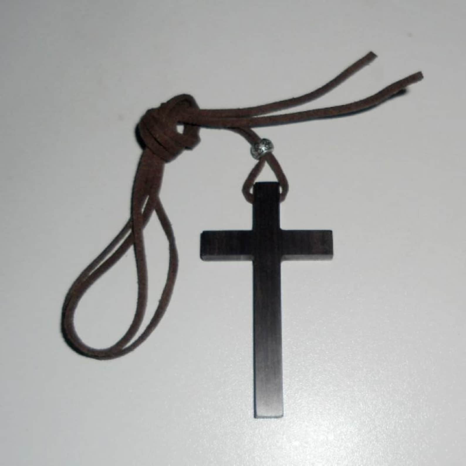 Natural Ebony Handmade Cross Pendant Wooden Cross Pendant Etsy
