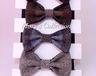 Harris Tweed Pure Wool Bow Ties Pre-Tied 13 gorgeous designs/colours to choose from