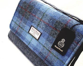 Harris Tweed Tartan Check Plaid Designer Large Messenger Bag Laptop/folders  New Collection