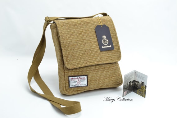 Harris Tweed Handwoven Pure Wool Designer Messenger Satchel Man Bag Etsy Canada