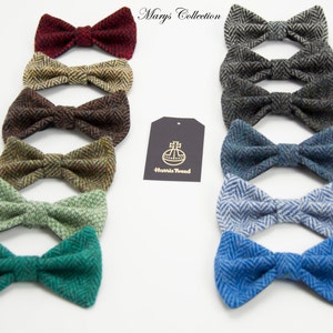 Harris Tweed Pre-Tied Bow Ties Herringbone Selection Of Colours