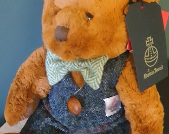Brand New Customised Russ Berrie Westin Bear & Harris Tweed