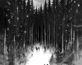 Spirits of the Midwinter Timbers, giclèe print